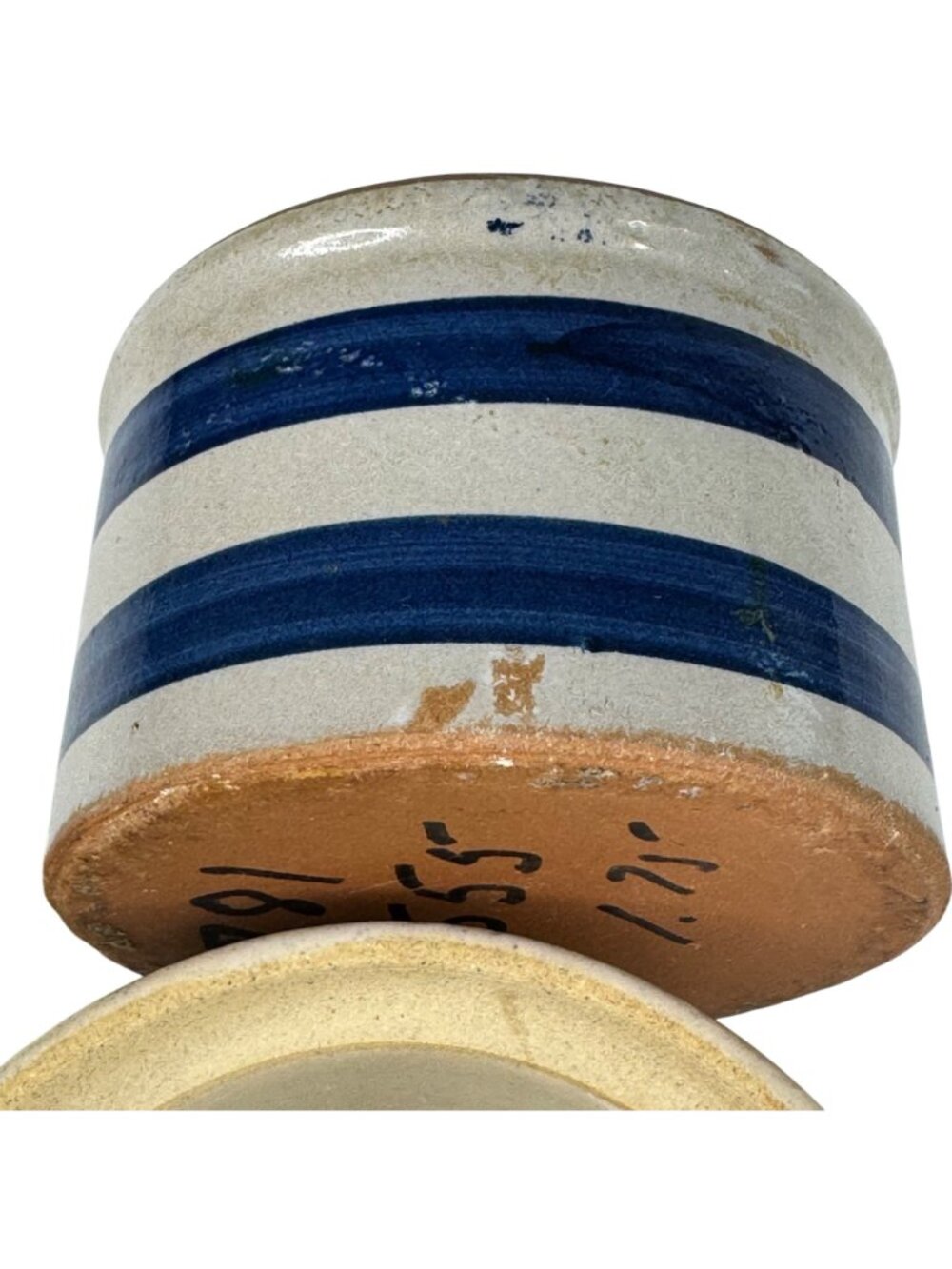 LeGrees Creamery Ceramic Butter Crocks Striped Rustic Set of 3 Vintage Stoneware - Picture 11 of 11